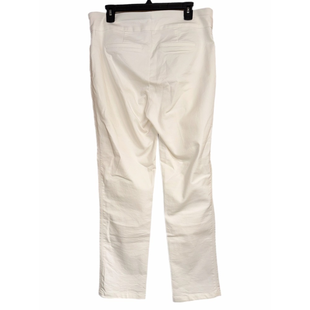 Croft & Barrow Effortless Stretch Pant White Straight Leg Pull On Trousers 12R - Picture 2 of 6